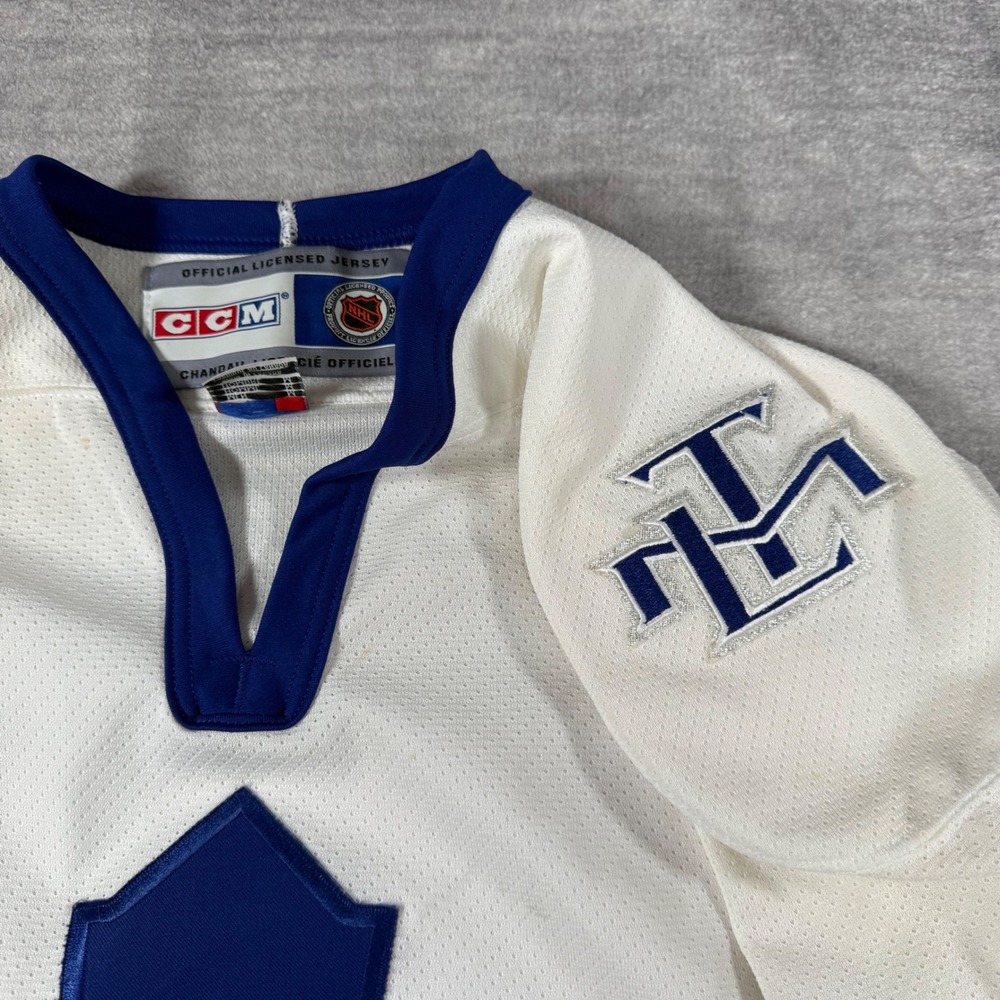 Toronto Maple Leafs Jersey Mens Medium White Vintage 90s NHL Hockey CCM Blank - Picture 3 of 12